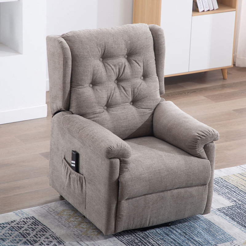 Warwickshire 79cm Wide Lift Assist Wing Chair Recliner, Dark Beige