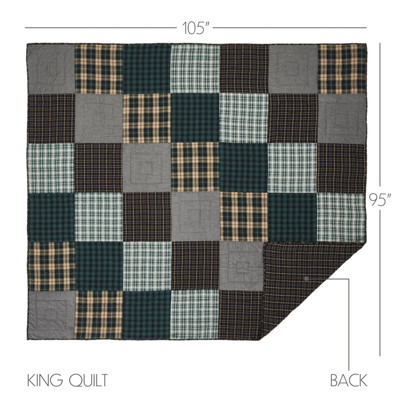 Pine Grove Cotton Plaid Quilt, King Quilt
