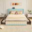 Upholstered Linen Drawers Bed-1313022836-1331078396