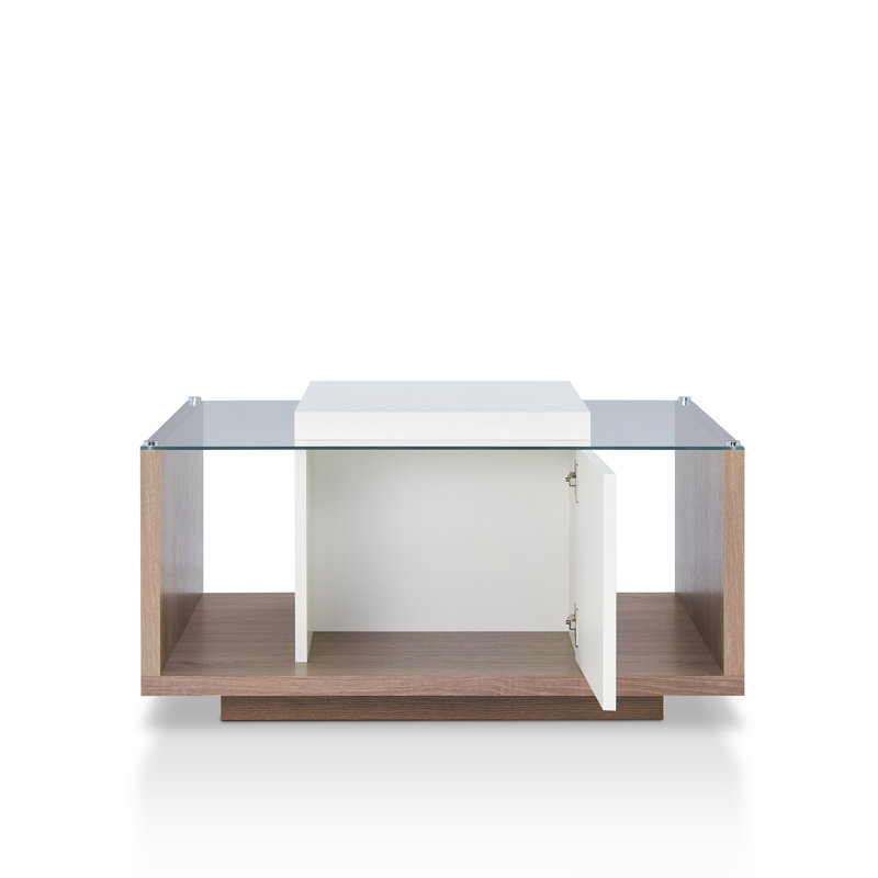 Halterman Floor Shelf Coffee Table with Storage