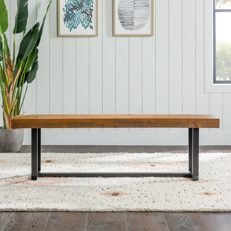Banc en bois massif Amarapal, Chêne rustique