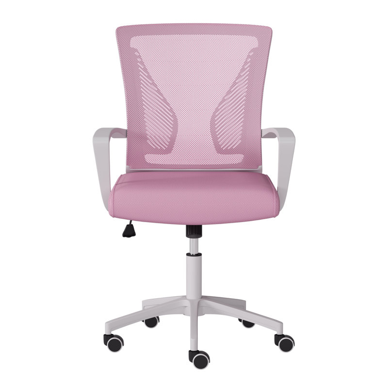 Chaise de bureau Lateasa, Rose, Blanc