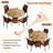 45'' Round Dining Table Set with 4 Upholstered Chairs, Modern Kitchen & Dining Room Set-171911342-171911344
