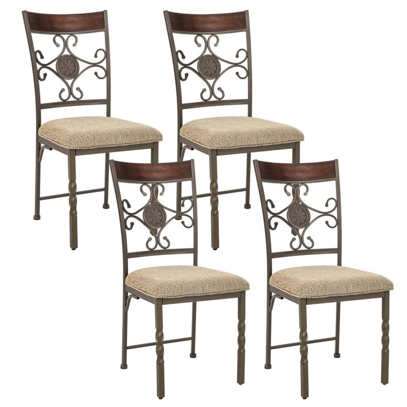 Alcott Hill® Set Of 4 Dining Room Chairs Armless Kitchen Chairs Set With Seat Cushion