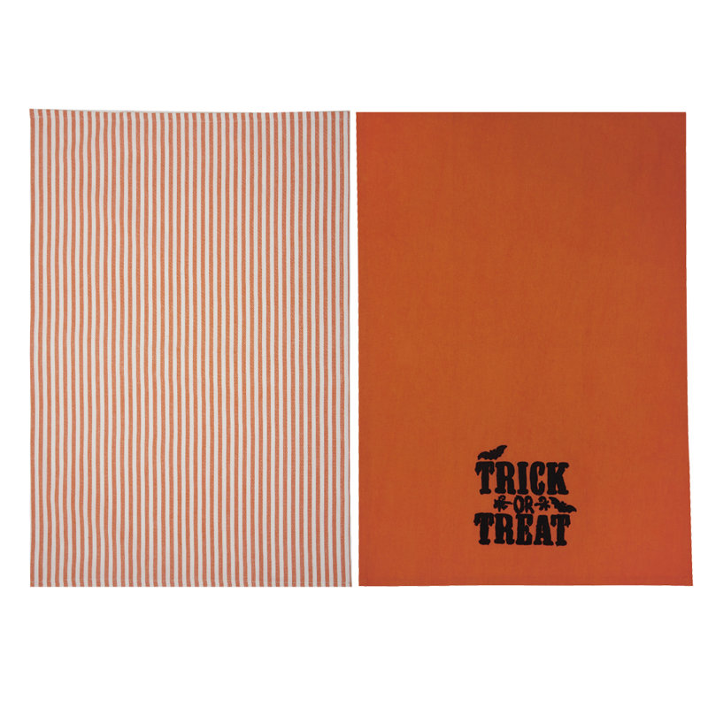 Ensemble de 2 serviettes à rayures Trick or traiter