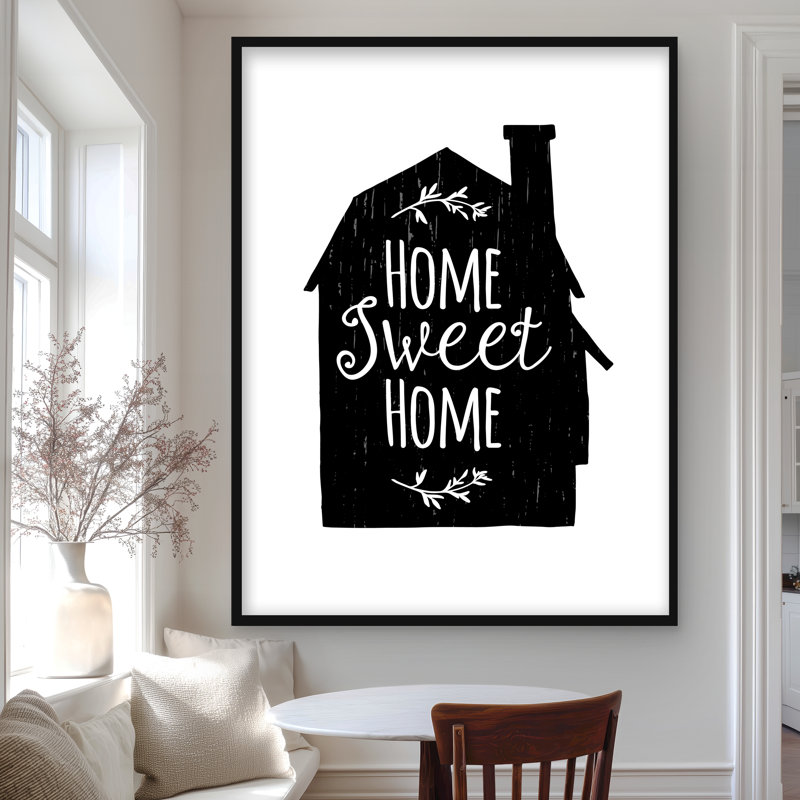 Home Sweet Home - Imprimé mat noir encadré | Décoration intérieure