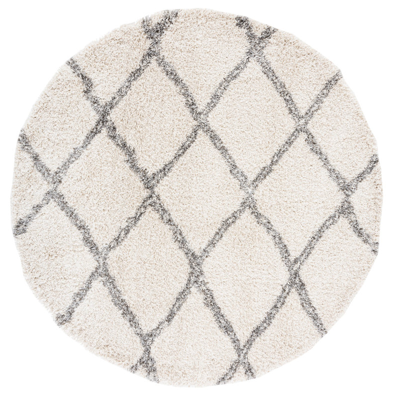 Rizco Shag Performance Geometric Rug, Round 5'