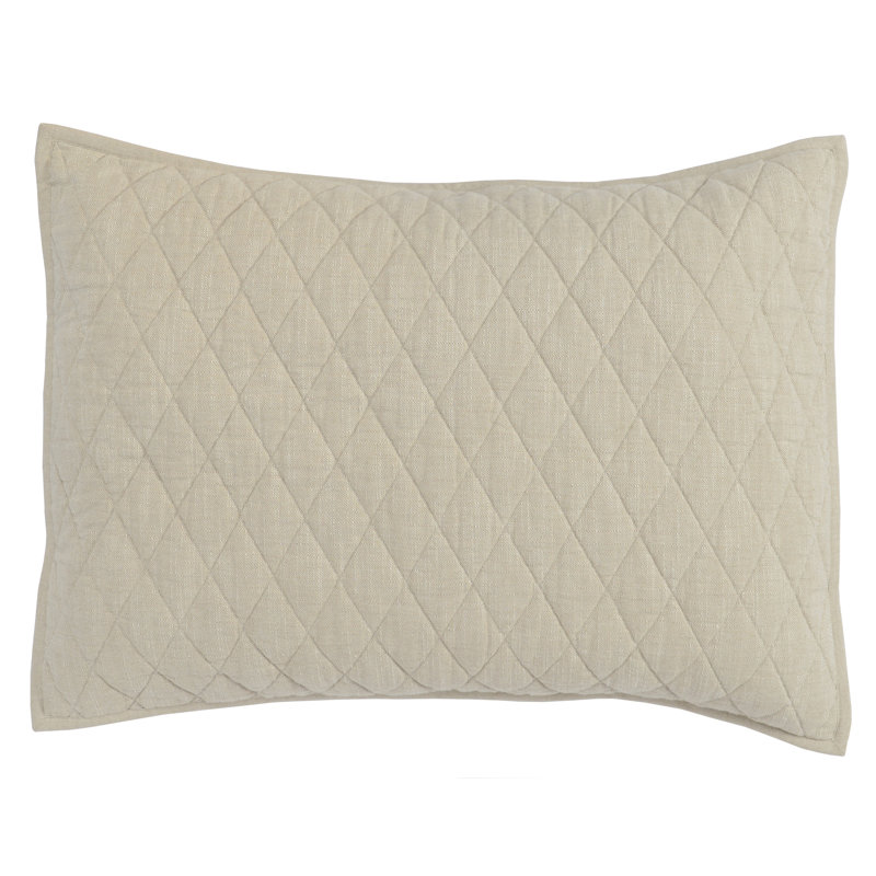 Lana 100% Textured Cotton Euro Sham , Queen, Beige