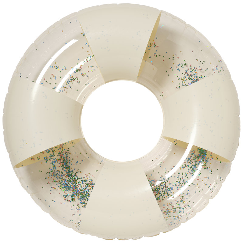Tube Pool Ring: Glitter Cotton Candy Stripe