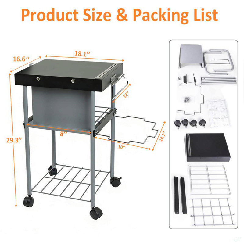 Chariot de table d'appoint Rolling Grill