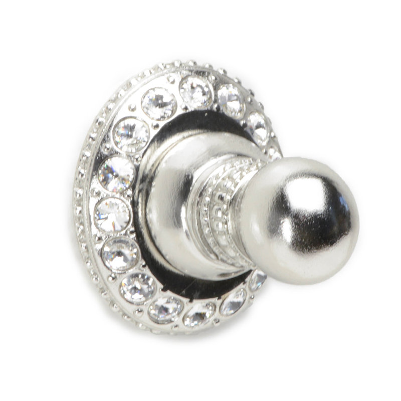 Caché crochet avec cristaux Swarovski transparents en calice, Chrome