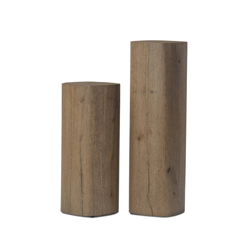 Tycho Pedestal-Brown Oak Veneer, 40" H x 12" W x 12" D