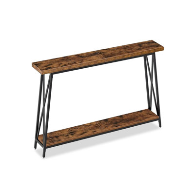 Brown Solid + Manufactured Wood Rectangular Console Table