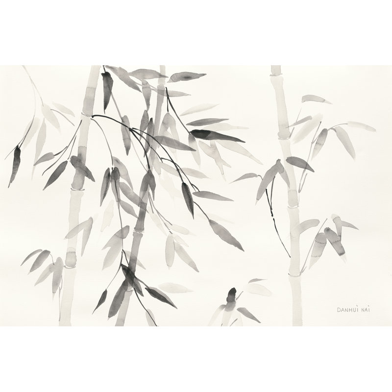 «Bamboo Leaves III» par Danhui Nai, reproduction d'art sur toile tendue, H 24 po x l 36 po