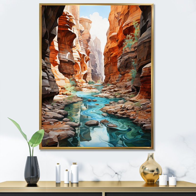 Baani Canyon Endless Journey VII sur impression sur toile, H 40 po x l 30 po x P 1,5 po, Cadre flottant doré
