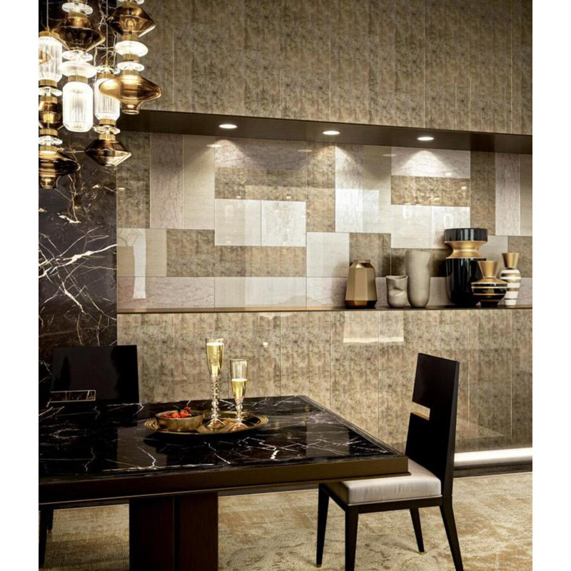 Feather 7.75" x 23.38" Decorated Glass Tile, Cipria