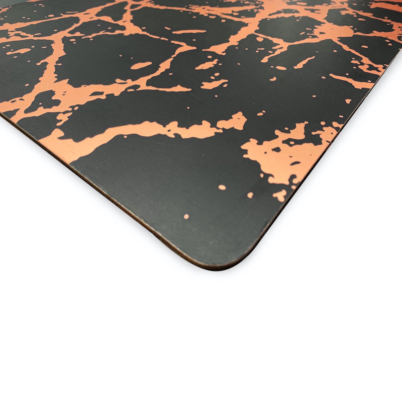 Napperon en marbre 15 po Marble, Noir / or rose, L 15 po x L 15 po