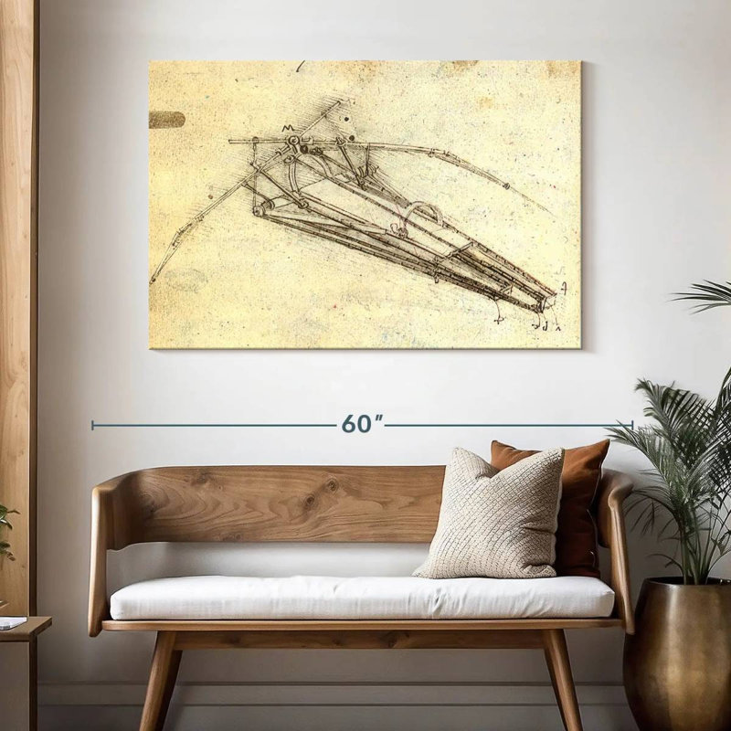 Laelle Design For A Flying Machine, 32" H x 48" W