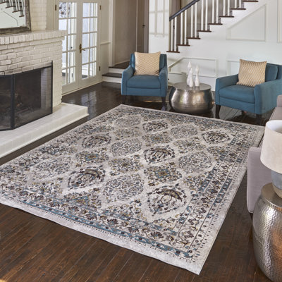 Tapis gris / turquoise Isabella Annet