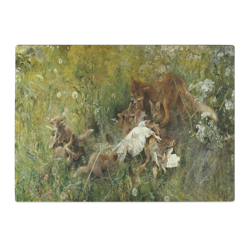 A Fox Family by Bruno Liljefors Chopping Board, 0.4cm H x 20cm W x 29cm L