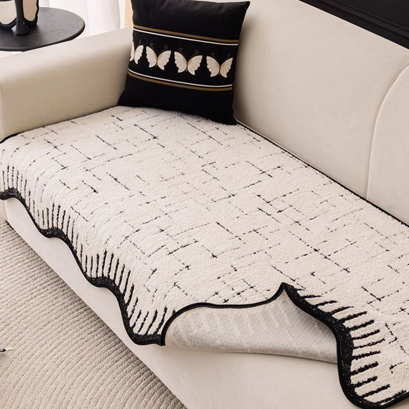 Housse pour canapé en velours à coussins carrés / rectangulaires, H 0,08 po x l 82,68 po x P 35,43 po