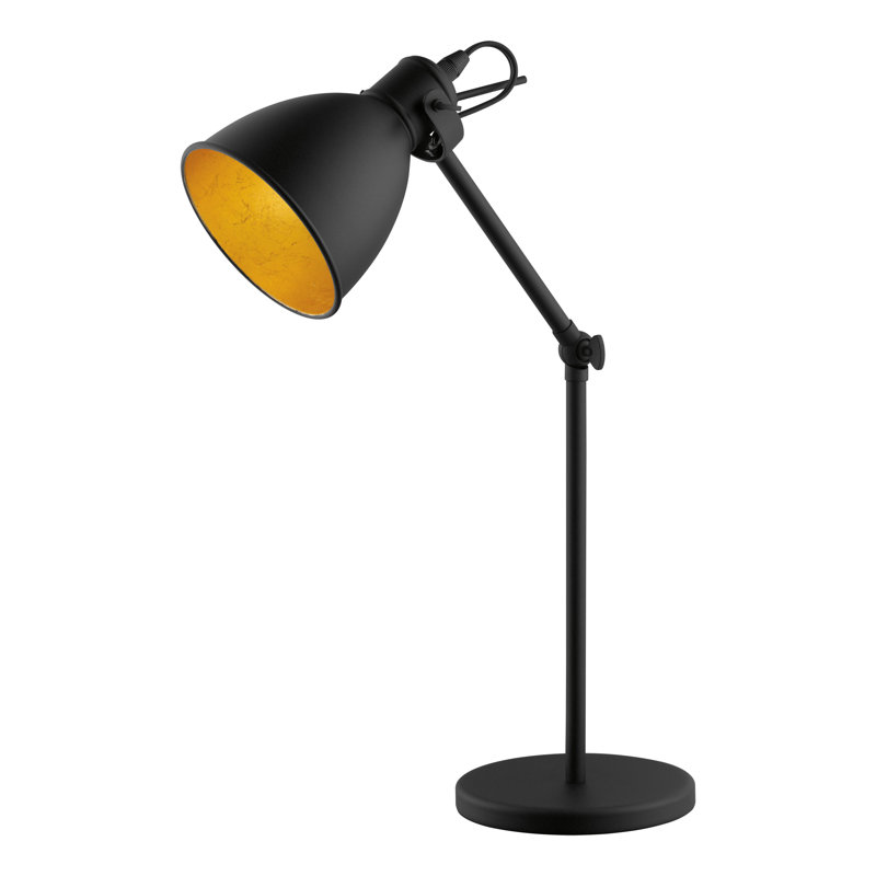 Lampe de bureau noire 17 po Marblehead, Doré
