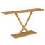 Console 57 pouces en bois massif avec structure en bois de teck et motif géométrique