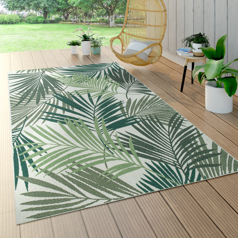 Kitts Tropical Indoor/Outdoor Area Rug , Rectangle 3'11" x 5'7"