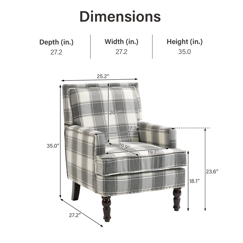 Upholstered Accent Chair With Solid Wood Frame And Turned Legs, Antique Gray