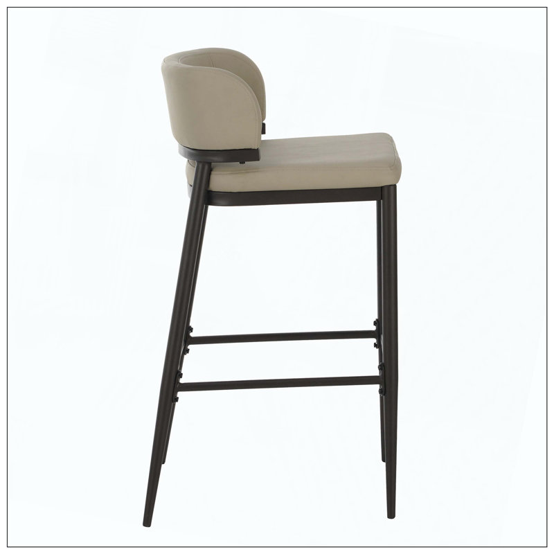 Ensemble de deux tabourets de bar en métal et en métal pour la maison et la cuisine, Beige