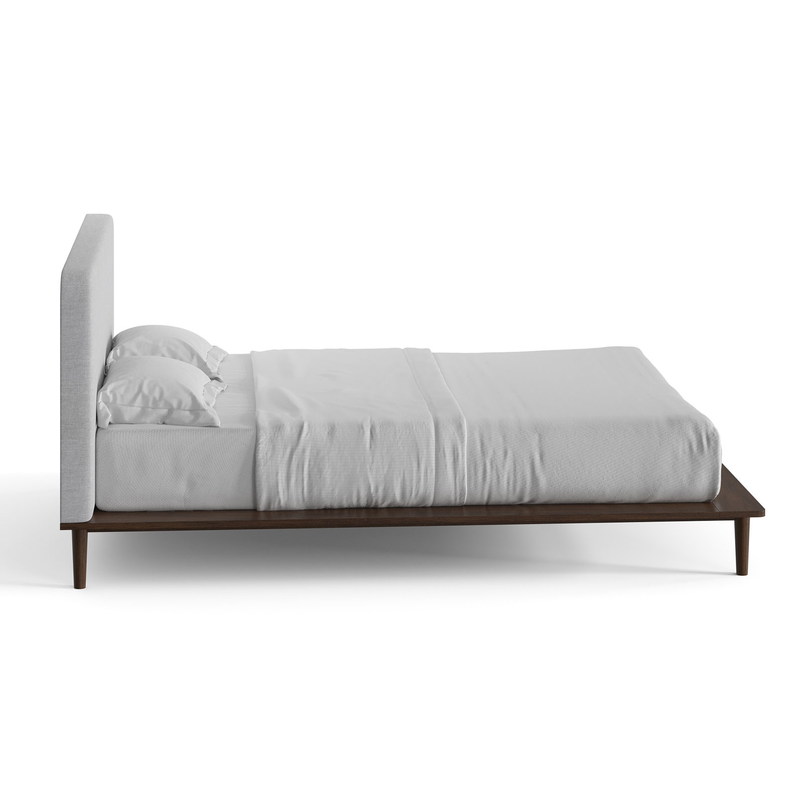Alab Upholstered Bed, Walnut, Queen