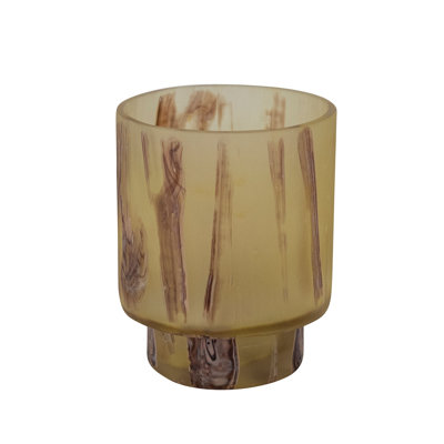 Marbled Glass Footed Tealight Holder