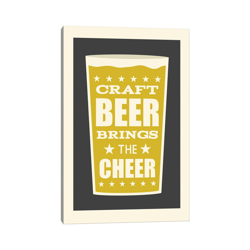 La bière artisanale apporte la joie, H 40 po x l 26 po x P 1,5 po