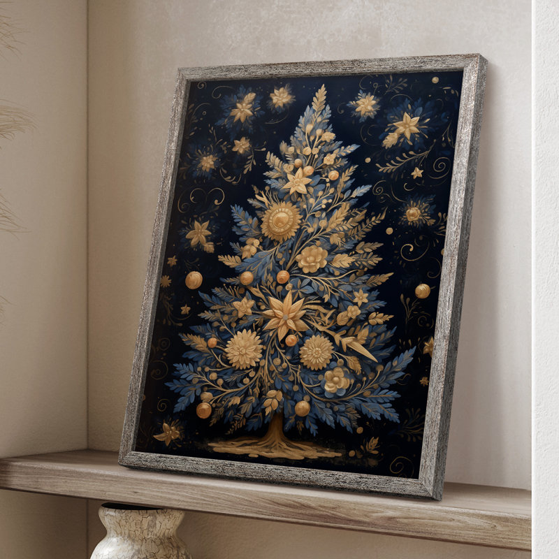 «Christmas Holiday Art DCXLV», reproduction d'art encadrée - bois massif, H 11 po x l 9 po
