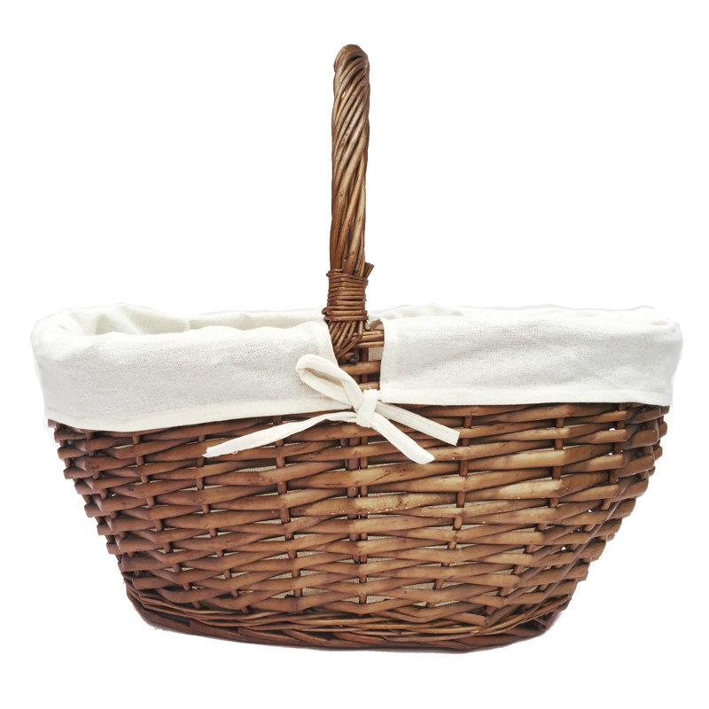 Brambly Cottage Wicker Decorative Basket, Oak, 25cm H x 27cm W x 22cm D
