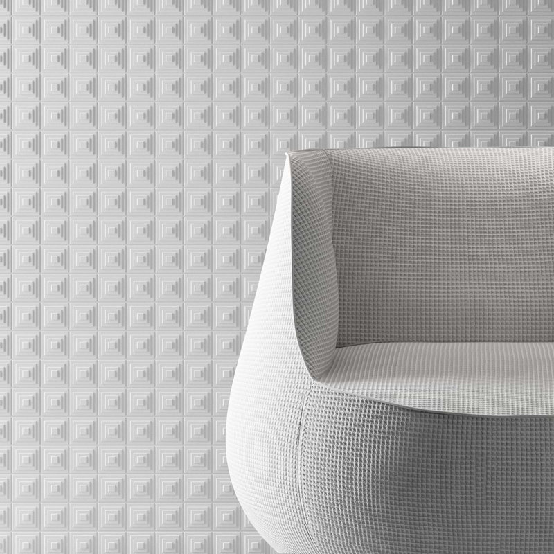 Kinzie 8x16 Pyramid 3D Matte Ceramic Tile, White