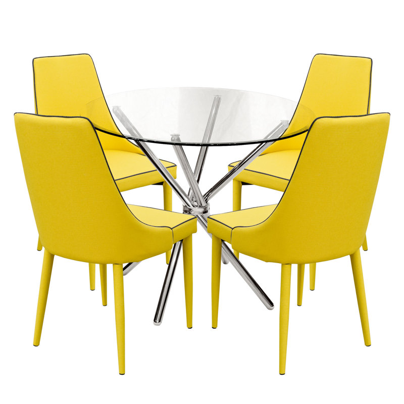 Broadmoor 4 - Person Dining Set, Yellow