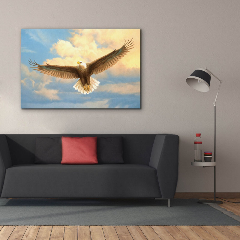 «Bald Eagle» par Joh Naito, art mural sur toile, H 18 po x l 26 po x P 0,75 po