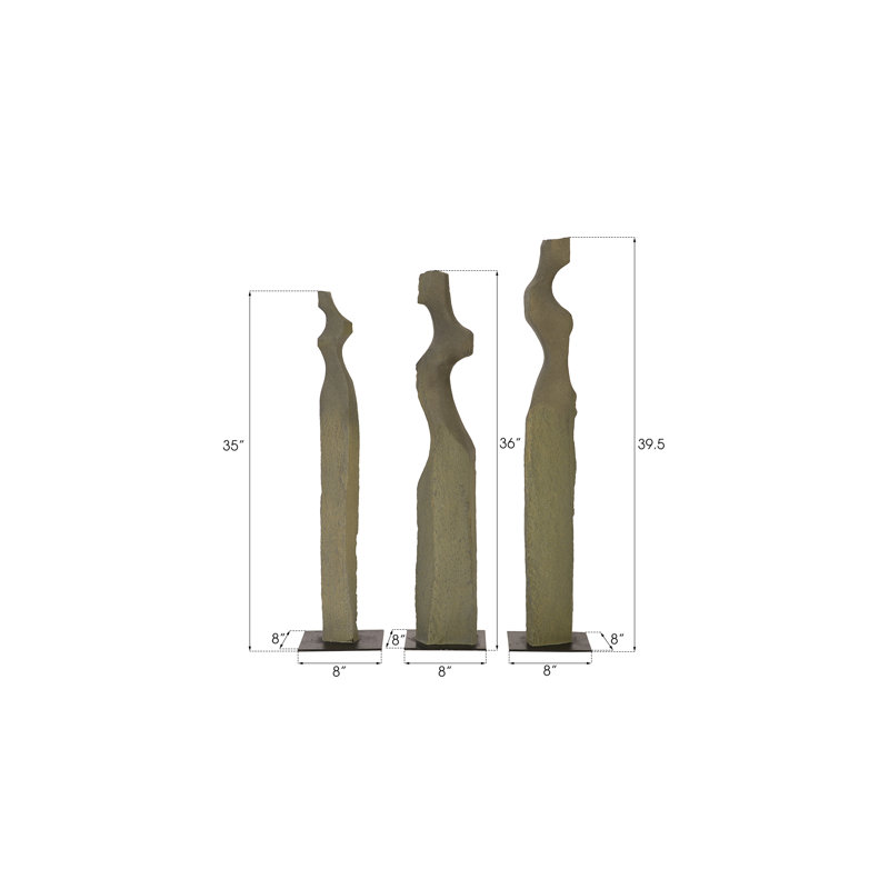 3 Piece Cast Women Sculpture Set