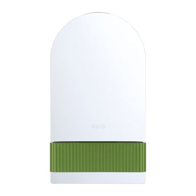 Miroir, 20 po x 36 po, vert vrille, résine verte, arche