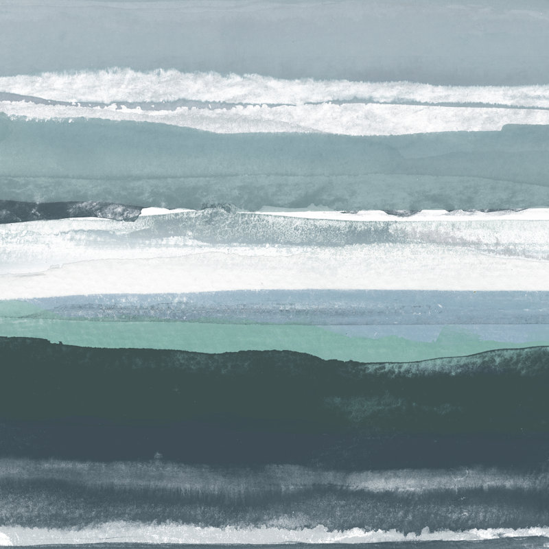 Teal Sea II by Rob Delamater - Wrapped Canvas Painting, 122cm H x 122cm W x 3.8cm D