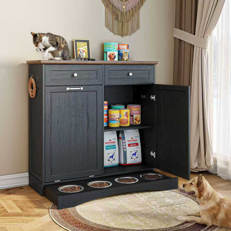 Armoire de rangement pour chien à deux portes l 39,7 po, Noir