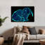 «Blue Rabbit Minimalist Modern Vibrant Rabbit Forest», reproduction d'art-129970742