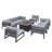 Bajrush Luxury Modular Garden Furniture Set with Fire Pit Table, Grey