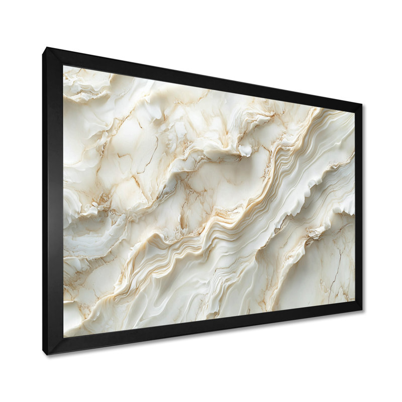 Marbre doux doux, oasis V - art abstrait grand marbre, Cadre simple, Noir, H 12 po x l 20 po