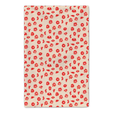 Artgoodies Organic Strawberry Block Print Tea Towel