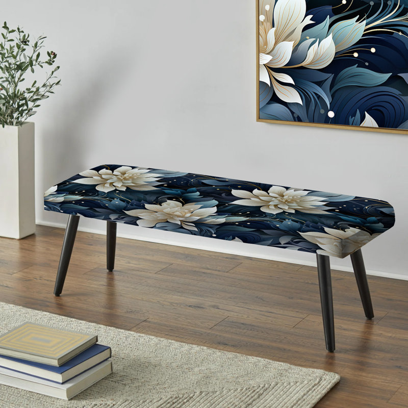 Midnight Mirage Moody Patterns - Banc rembourré floral noir