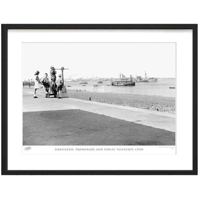 Gravesend, Promenade And Public Telescope C1950 - Single Picture Frame Print, 45cm H x 60cm W x 2.3cm D
