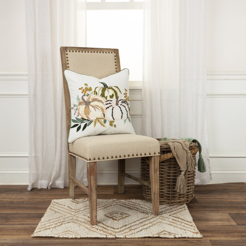 Embroidered Cotton Throw Pillow