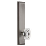 Grandeur Fifth Avenue Tall Plate Passage with Baguette Clear Crystal Door Knob